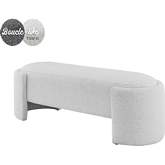 Felicia Bench in Boucle Beige Fabric